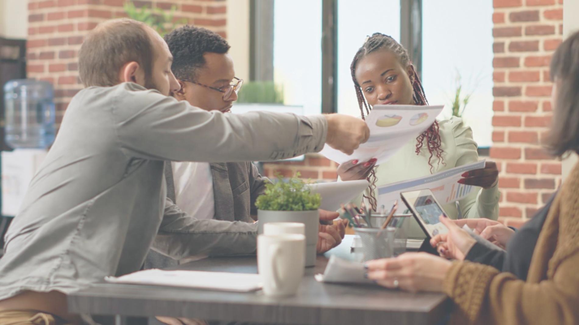 Business strategy session with financial modeling