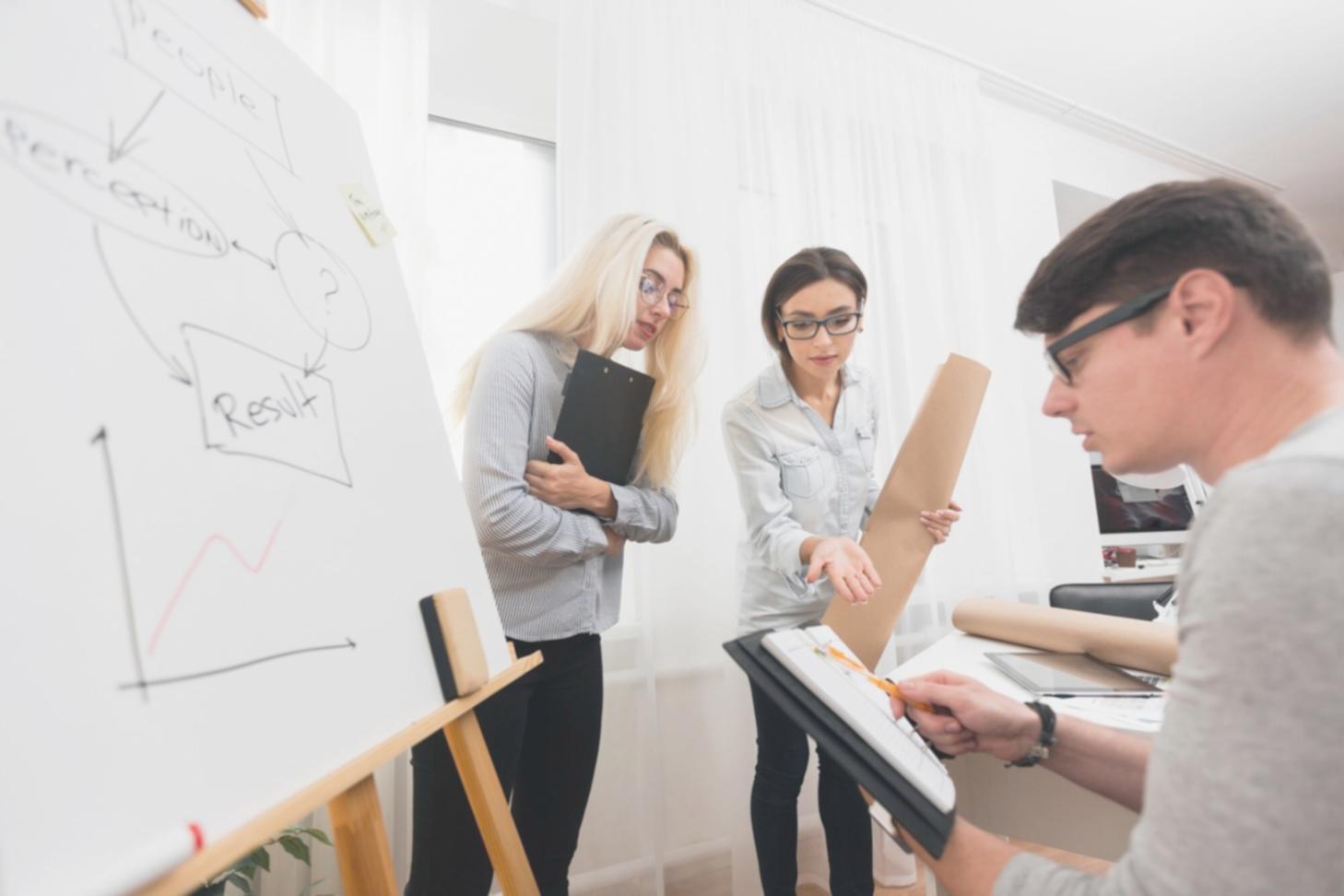 Business professionals participating in financial training workshop